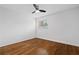 Bedroom with a window, hardwood floors, neutral walls and a ceiling fan at 383 Ralph Mcgill Ne Blvd # J, Atlanta, GA 30312