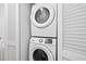 Convenient laundry closet with a stackable Samsung washer and dryer for easy laundry access at 383 Ralph Mcgill Ne Blvd # J, Atlanta, GA 30312