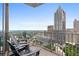 Balcony seating area offering expansive city views from a high-rise building at 400 W Peachtree Nw St # 3711, Atlanta, GA 30308