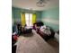 Nicely lit bedroom features striped accent walls and a spacious layout at 199 Scenic View Ln, Stone Mountain, GA 30087