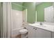 This bathroom features a shower and bathtub combination with tile and a single sink at 2521 Eden Ridge Ln # 7, Acworth, GA 30101