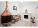 Cozy sitting area with unique fireplace and decor with wood-look floors at 2521 Eden Ridge Ln # 7, Acworth, GA 30101