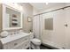 Bathroom featuring a vanity with white countertop and a walk-in shower at 1270 Briarwood Ne Rd, Atlanta, GA 30319