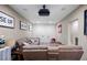 Finished basement space with media room, projector screen, and comfortable seating at 1270 Briarwood Ne Rd, Atlanta, GA 30319