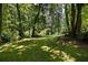 Serene backyard with mature trees providing ample shade and privacy at 1956 Regents Way, Marietta, GA 30062
