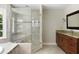 Bathroom with a vanity and glass shower at 1956 Regents Way, Marietta, GA 30062