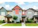 Charming townhouse with colorful exterior, landscaped front yard, and welcoming entryway at 4206 Mastic Pt # 24, Acworth, GA 30101