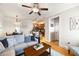Spacious living area leading to a dining area and kitchen, with hardwood floors at 4206 Mastic Pt # 24, Acworth, GA 30101