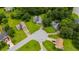 Aerial view of homes in a quiet neighborhood with well-manicured lawns at 1876 Kathy Ct, Douglasville, GA 30135