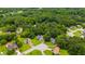 Aerial view of a residential area showcasing lush greenery and well-spaced homes at 1876 Kathy Ct, Douglasville, GA 30135