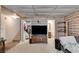 Basement living area with media center at 1876 Kathy Ct, Douglasville, GA 30135