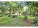 The lush backyard offers mature trees, foliage, and a serene setting at 4095 Indian Creek Cir, Stone Mountain, GA 30083