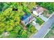 Aerial view of the property highlighting the home, property lines and surrounding trees at 1784 Virginia Grove Ln, Lawrenceville, GA 30045