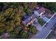 Beautiful home with mature trees and green landscaping from an aerial view at 1784 Virginia Grove Ln, Lawrenceville, GA 30045
