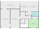 Layout of basement level showing garage, storage, kitchen, bedroom, Gathering room, bathroom and halls at 185 Fox Run, Loganville, GA 30052