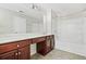 Bathroom with large vanity, drawers, white countertop, tub and shower combination with tile walls at 122 Creighton Ln, Marietta, GA 30008