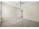 Bedroom with neutral walls, neutral carpet and door to bathroom at 122 Creighton Ln, Marietta, GA 30008