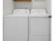 A clean and functional laundry room with a standard washer and dryer set at 191 Baywood Way, Hiram, GA 30141
