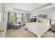 Comfortable main bedroom featuring a sitting area, tray ceiling, and natural light at 6300 Blackwater Trl, Atlanta, GA 30328
