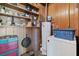 Well-organized utility room with wooden walls, a water heater and washing machine at 2880 Sherwood Se Rd, Smyrna, GA 30082