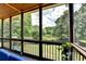 Enjoy the beautiful view from this screened porch overlooking the pond, with comfortable seating and a tranquil atmosphere at 2875 Daniel Park Run, Dacula, GA 30019