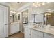 Bright bathroom featuring double vanity with granite countertops at 1604 Gilstrap Nw Ln, Atlanta, GA 30318