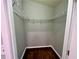 Empty closet with hardwood floor and metal shelving at 2268 Sparrow Ridge Ne Dr, Marietta, GA 30066