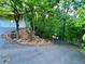 View of the paved driveway leading up to the home's garage, surrounded by trees and greenery at 2268 Sparrow Ridge Ne Dr, Marietta, GA 30066