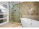 Modern bath featuring a separate shower and soaking tub at 1165 Laurel Se Pl, Smyrna, GA 30080