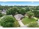 Beautiful aerial view of a well-maintained single-story brick home with a manicured lawn and mature trees at 1297 Hadaway Trl, Lawrenceville, GA 30043