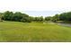 Spacious backyard featuring lush grass and a view of a serene pond surrounded by trees at 833 Hines Rd, Moreland, GA 30259