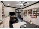 Comfortable living space with built in bookshelves and open floor plan at 833 Hines Rd, Moreland, GA 30259