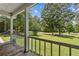 Covered porch with a view of the front yard and surrounding trees at 146 Pine St, Covington, GA 30014