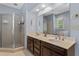 Well-appointed bathroom with double sinks, a shower, and a vanity, perfect for daily routines at 4961 Thornwood Nw Trce, Acworth, GA 30102