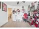 Fun bonus room decorated with University of Georgia Bulldogs memorabilia and a view of the stairs at 211 N Auburn Landing Pl, Auburn, GA 30011