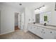 Large bathroom with double sink vanity, granite countertops, and a walk in closet at 3405 Summer Brooke Way, Union City, GA 30291
