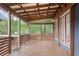 Spacious covered deck with wood flooring and views of mature trees at 694 Peeples Sw St, Atlanta, GA 30310