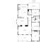 Detailed floor plan showcasing the layout of the home's kitchen, dining room, living room, bedrooms and outdoor covered deck at 694 Peeples Sw St, Atlanta, GA 30310