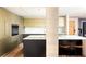 Contemporary kitchen with sleek cabinetry, stainless steel appliances, and a marble island at 1280 W Peachtree Nw St # 4003, Atlanta, GA 30309