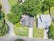 Birds-eye view of a residential property with a spacious yard and lush greenery, offering privacy and tranquility at 10535 Willow Meadow Cir, Alpharetta, GA 30022