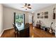 Office room with natural light, and hardwood flooring at 10535 Willow Meadow Cir, Alpharetta, GA 30022
