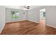 Airy living room featuring new wood flooring and a ceiling fan at 69 Southern Trace Way, Rockmart, GA 30153