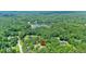 Aerial view showcasing the property's location near a lake and surrounded by lush greenery at 14 Black Forest Run, Douglasville, GA 30134