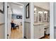 Bathroom with double sinks and granite countertops at 522 Golfview Dr, Peachtree City, GA 30269