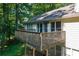 Wooden deck outside home overlooking the green wooded backyard at 2030 Buford Dam Rd, Buford, GA 30518