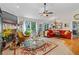 Comfortable living room featuring a fireplace, hardwood floors, and ample natural light at 2030 Buford Dam Rd, Buford, GA 30518