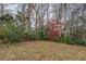Spacious backyard with mature trees provides a private and natural setting at 1216 Valley Dr, Conyers, GA 30012