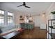 Open floor plan living area connecting living room and kitchen with hardwood floors throughout at 824 Greenwood Ne Ave # 8, Atlanta, GA 30306