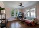 Bright living room featuring hardwood floors, ceiling fan and lots of natural light at 824 Greenwood Ne Ave # 8, Atlanta, GA 30306