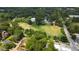 Aerial view showcasing the neighborhood park with a baseball field, playground, and open green spaces at 19 Wyman Se St, Atlanta, GA 30317
